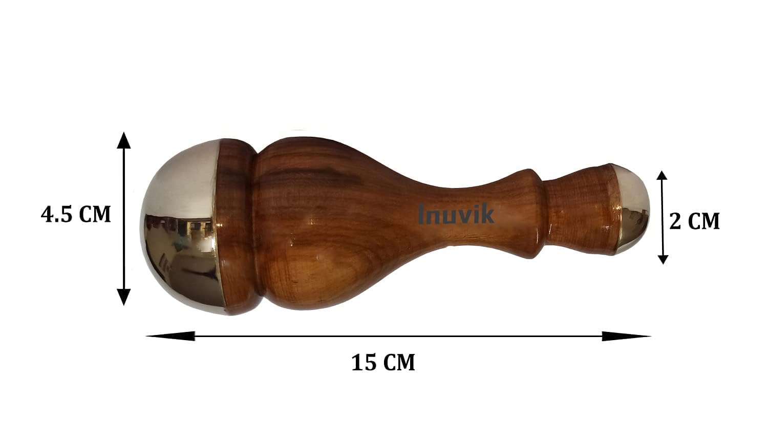 Inuvik Ayurvedic dual bronze wand (for face and body) detoxification and deep relaxation massage tool with teak wood handle for acupunt massage Inuvik Ayurvedic dual bronze wand (for face and body) detoxification and deep relaxation massage tool with teak wood handle for acupunt massage