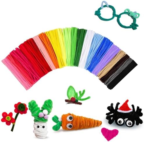 200 Pcs Pipe Cleaners Craft Bulk, 20 Colors Pipe Cleaner, Chenille Stems