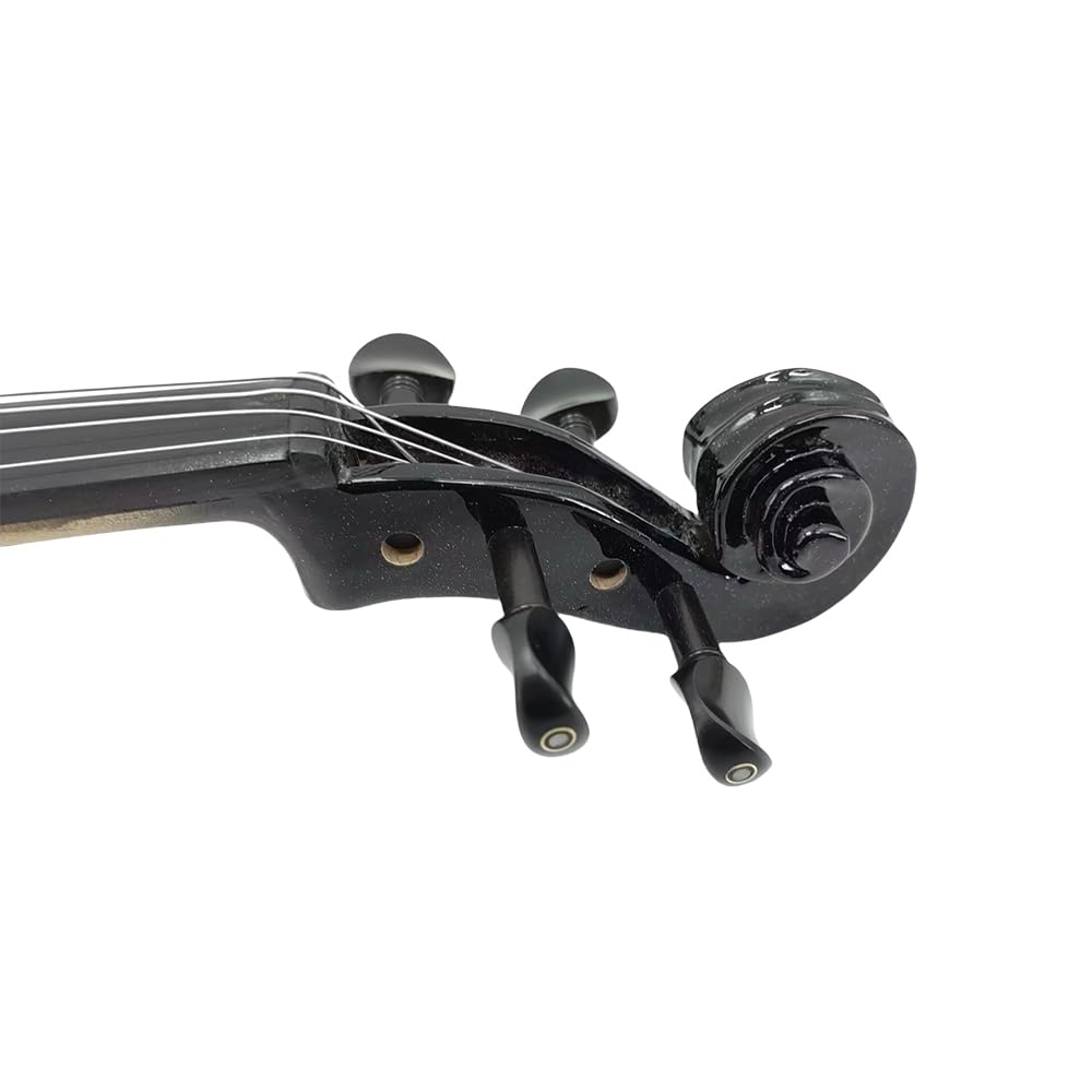 Yinfente 4/4 Akustische Bratsche in voller Größe, 4 Saiten, 40,6 cm, 41,9 cm, 38,1 cm, Fichtendecke, Ahornrückseite, Ebenholzbeschläge mit Hartschalenkoffer, Brasilholzbogen, Reinigungstuch, schwarz