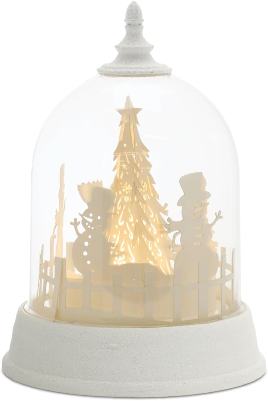 Melrose LED Rotating Globe with Snowman (3 AA Batteries Not Included/USB Cord, 8.5-inch Height, Plastic, Home Decor, 94604