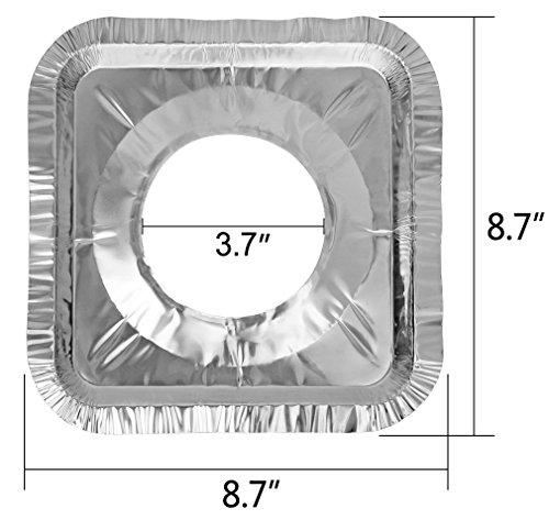 Aprince Stove Burner Covers 50 Pieces Aluminum Foil Square Gas Stove Burner Covers Disposable Thicker Bib Liners Covers for Gas Top 8.7" x 8.7" - Thumbnail 7