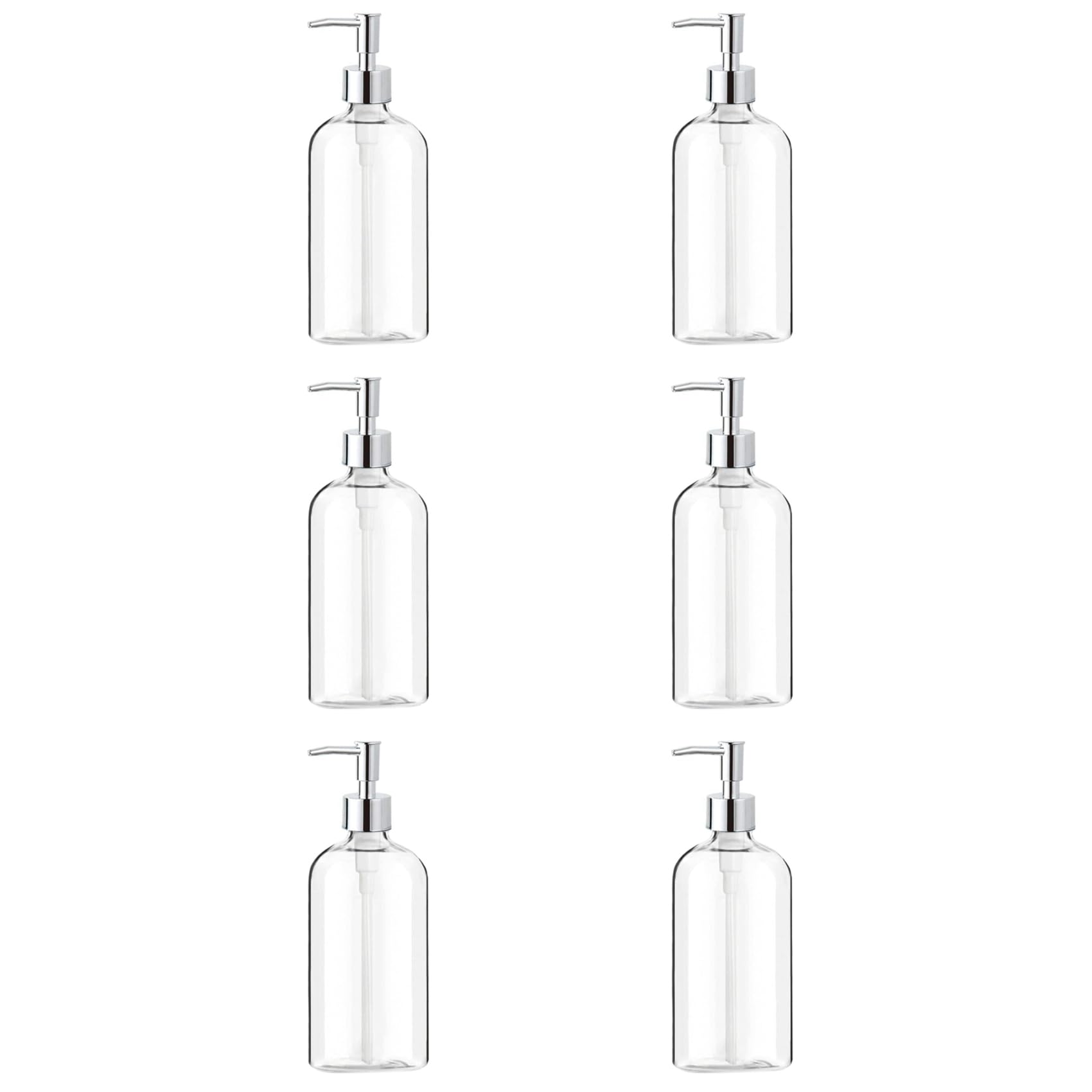 Hndhbfgrt 6X Soap Dispenser Clear Glass Soap Dispenser with Pump 16 Oz Refillable Liquid Hand Soap Dispenser for Bathroom Kitchen