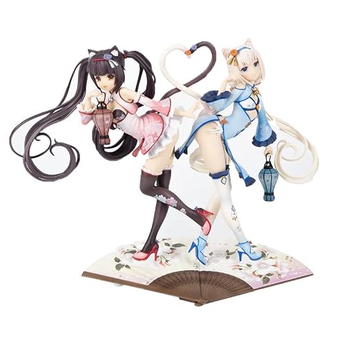 Qekazciet Chocola Vanilla Anime Figure Nekopara Cheongsam With Lantern Action Collection Model 9.6 Inch Statue Toys Model Collection Toy Doll #TOP6