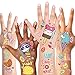 Konsait Kinder Tattoos Set, 176pcs Kuchen, Bonbon, Eiscreme Temporäre Tattoos Kinder Aufkleber für Mädchen Kindergeburtstag Mitgebsel Geschenktüten