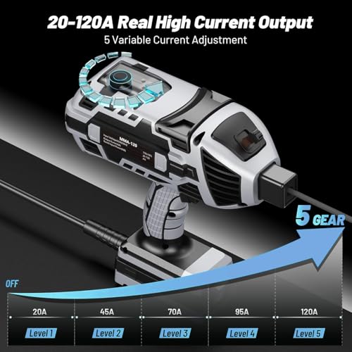 Image of portable welder hand held welder : handheld welder machine 110v -with IGBT Inverter 5 Variable Current Adjustment for 1 /16''-1 /8'' Welding Rods-suitable for welders, professionals, beginners