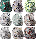 Littles and Bloomz Baby wielokrotnego użytku kieszonkowa pielucha materiałowa, standardowy Popper, 9 pieluch, FLP2-0907