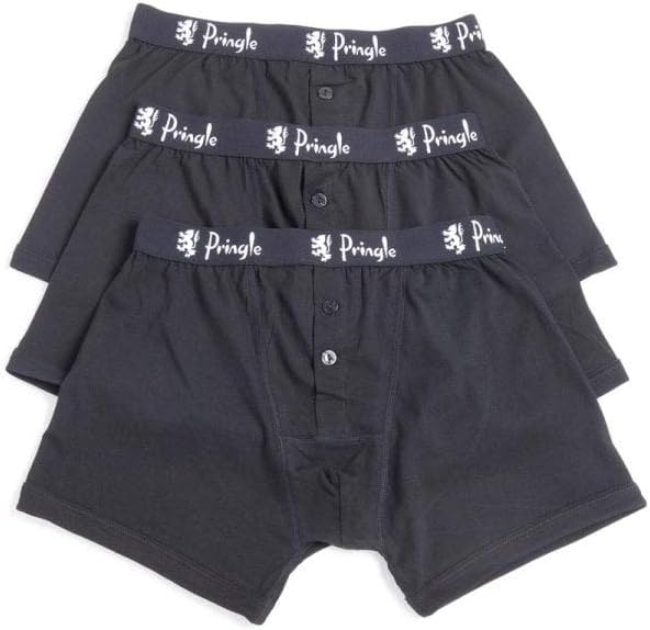 Pringle of Scotland Men's 3 Pack Knitted Boxer Shorts Underwear Black/grey/white