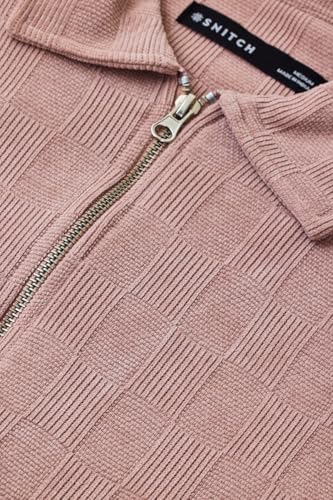 Image of SNITCH Men Casual Jacket | Regular Fit Textured Pattern With Lapel Collar & Full Sleeve | Polyester Blend Zip Closure For Everyday Street Style & Layering