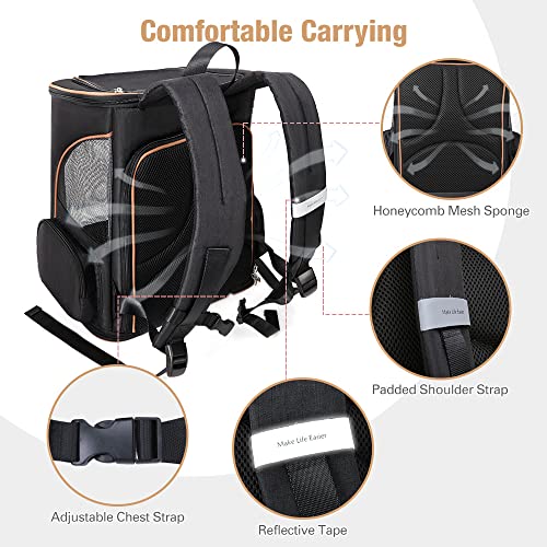 Lekereise-Large-Cat-Backpack-Carrier-Expandable-Pet-Carrier-Backpack-for-Small-Dogs-Medium-Cats-Fit-Up-to-18-Lbs-Dog-Backpack-Carrier-Foldable-Puppy-Backpack-Carrier-for-Travel-Hiking-Black Lekereise Large Cat Backpack Carrier Expandable Pet Carrier Backpack for Small Dogs Medium Cats Fit Up to 18 Lbs Dog Backpack Carrier Foldable Puppy Backpack Carrier for Travel Hiking Black
