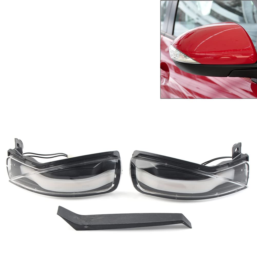 LIRU Turn Signal Light Left&Right SequentialSide Mirror Lamps Clear Cover Lens for Mazda 3 BL 2008-2014, 6 GH 2007-2015, Transparent