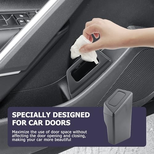 Image of LUWU Car Trash Can with Lid - Portable Mini Dustbin Garbage Bin for Toyota Corolla Cross Interior (Leak-Proof, Left)