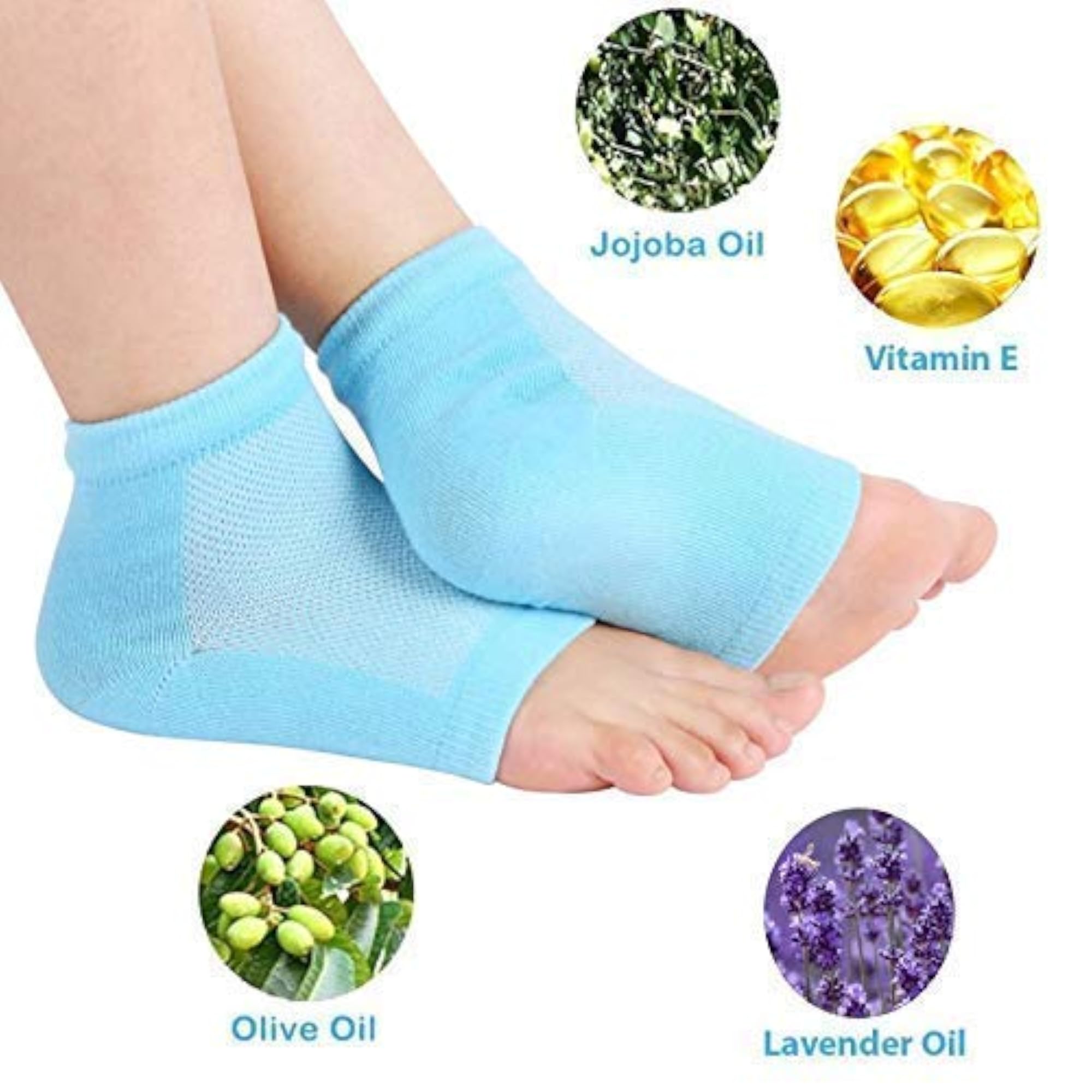 Silicone Gel Heel Socks for Dry Cracked Heels