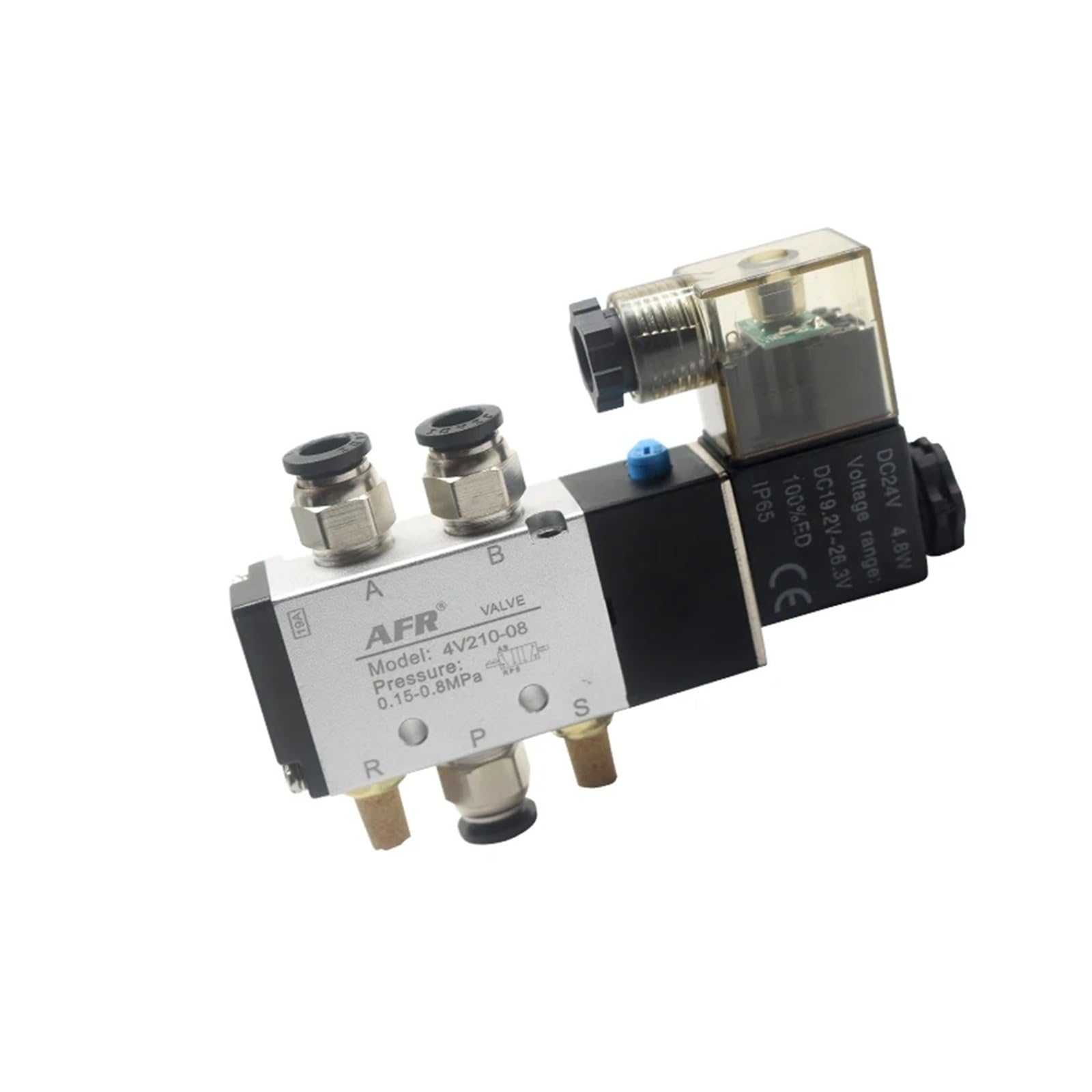 UWUKCJOKQ 4v210-08 air Valve Single Coil 2 Position 5 Way Pneumatic Air Solenoid 12V 24V 110V 220V Electric Magnet