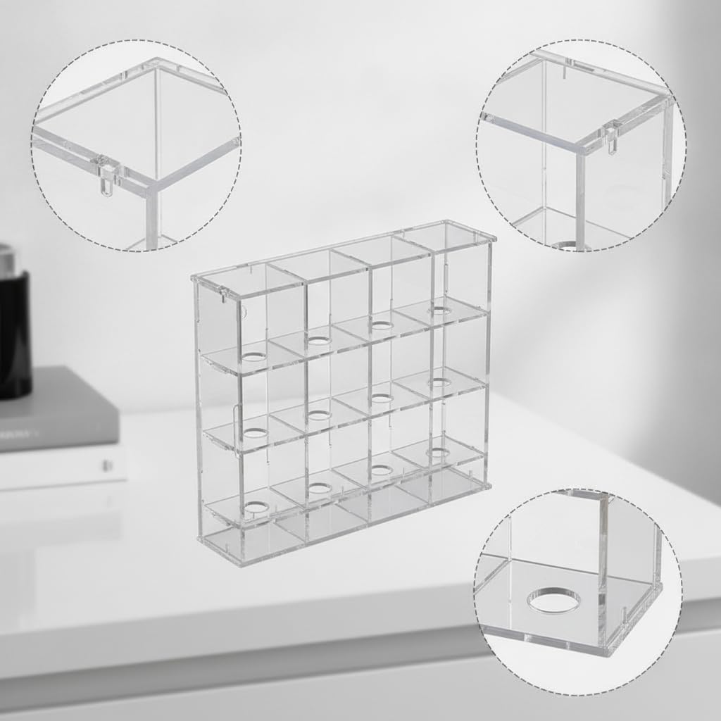Vitrina Pared para coleccionables acrílica, Caja Almacenamiento a Prueba Polvo para Pelotas béisbol, para Mostrar , 12 Compartimentos (340x95x280 mm)
