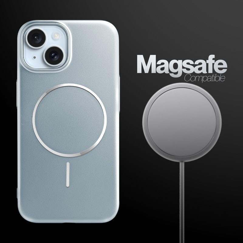 Image of AIBEX Ultra-Thin Mag-Saf Back Cover Case Compatible with iPhone 14| Slim Fit Scratch-Resistant Matte | Magnetic Wireless Charging | Microfibre Lining | Camera Protection (PC Material) - Silver