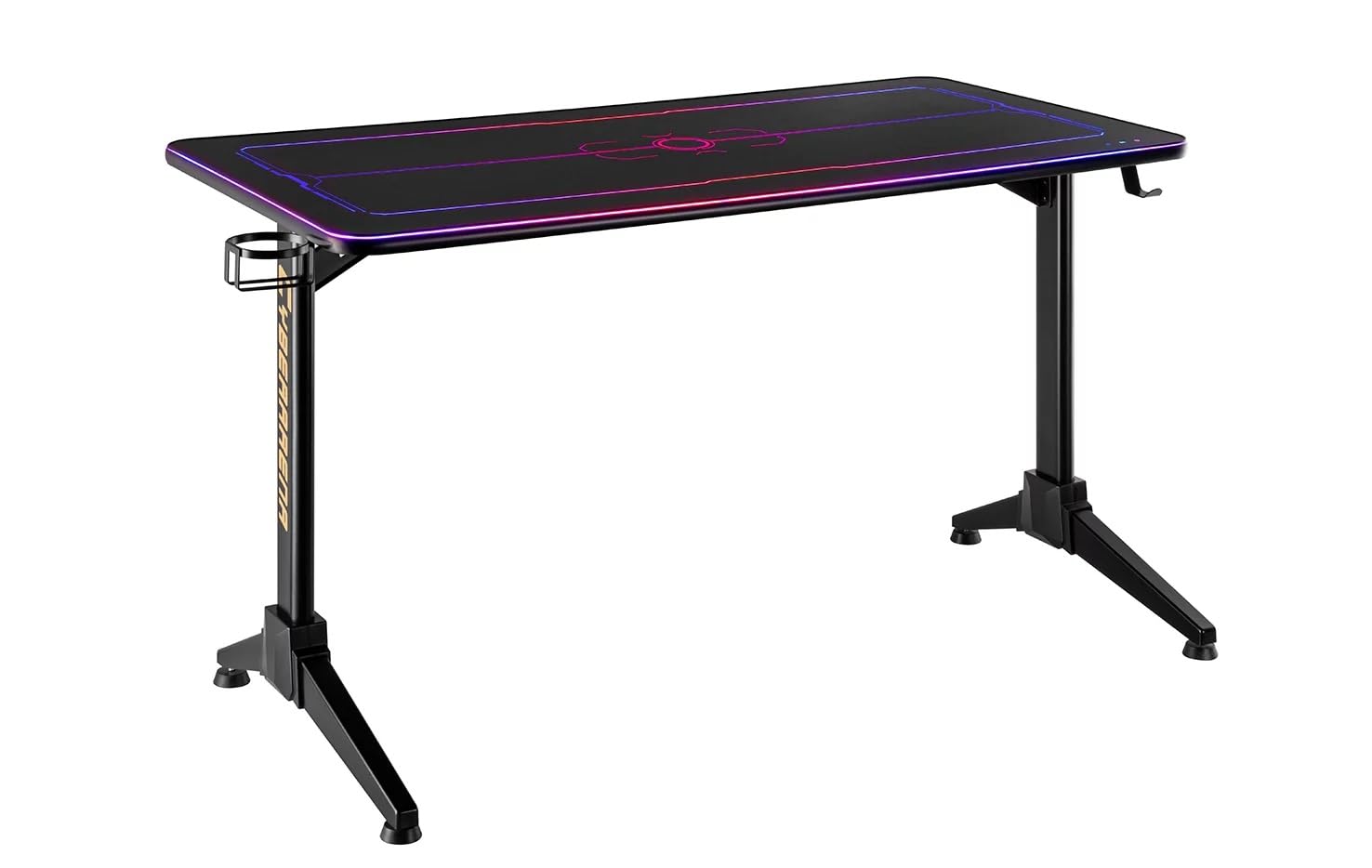 HiEYES Gaming Desk With RGB Lighting Steel Frame (Black & Gloss Red,Black & Matte Black)