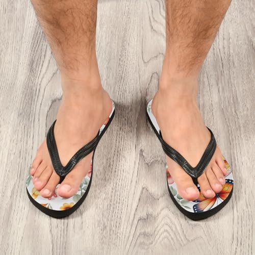 Butterfly Flower Beach Summer Casual Flip Flop Sandals Non-Slip Quick Dry for Women Men 214B27984