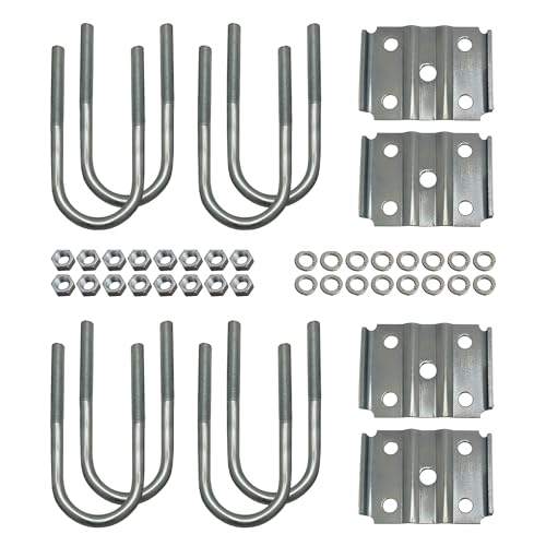 A.A Round U Bolt & Plate Kit for Trailer Axle, Galvanized Zinc, 2-3/8