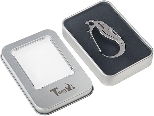 Miniatura 5 de Clip de llavero de mosquetón de titanio, 3 en 1, soporte para llavero múltiple, clip de liberación rápida de tamaño de palma EDC para regalo de