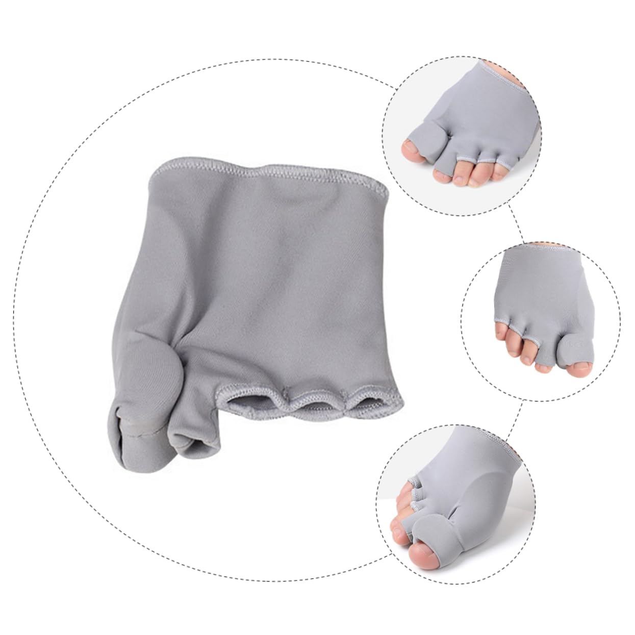 BESTYASH 3pcs Light Grey Bunion Bone Cover Comfortable Toe Separator Orthotic Protector for Foot Thumb Alignment Breathable Design for Joint Relief and Comfort
