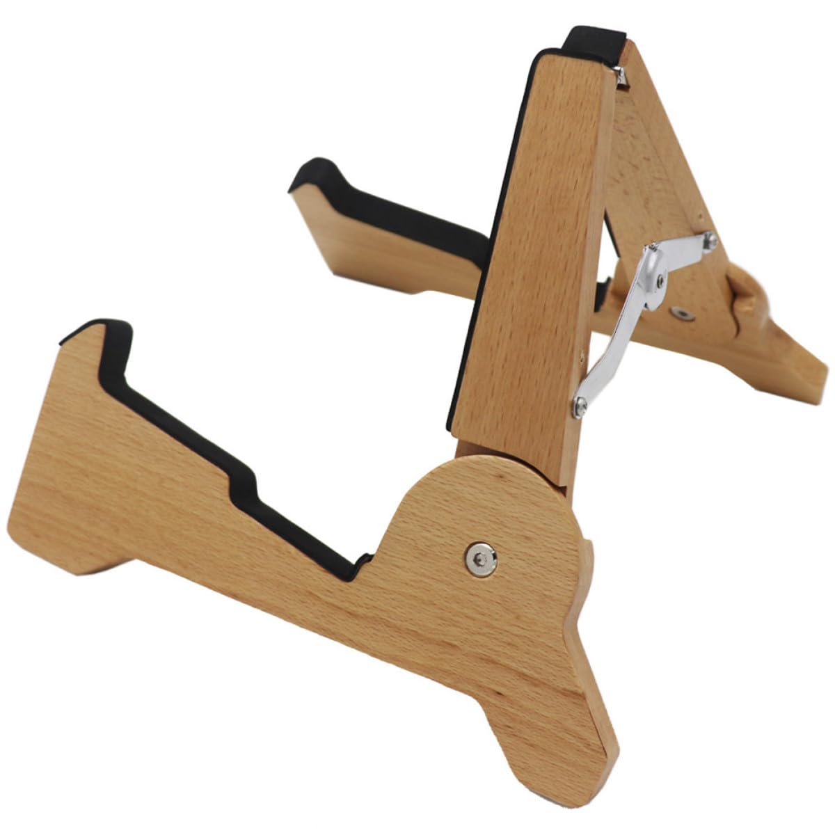 ibasenice Supporto per Chitarra in Legno Pieghevole, Porta Chitarra da Terra, Elettrica e Basso, Supporto Multifunzione per Esibizioni Live e Studio Musicale