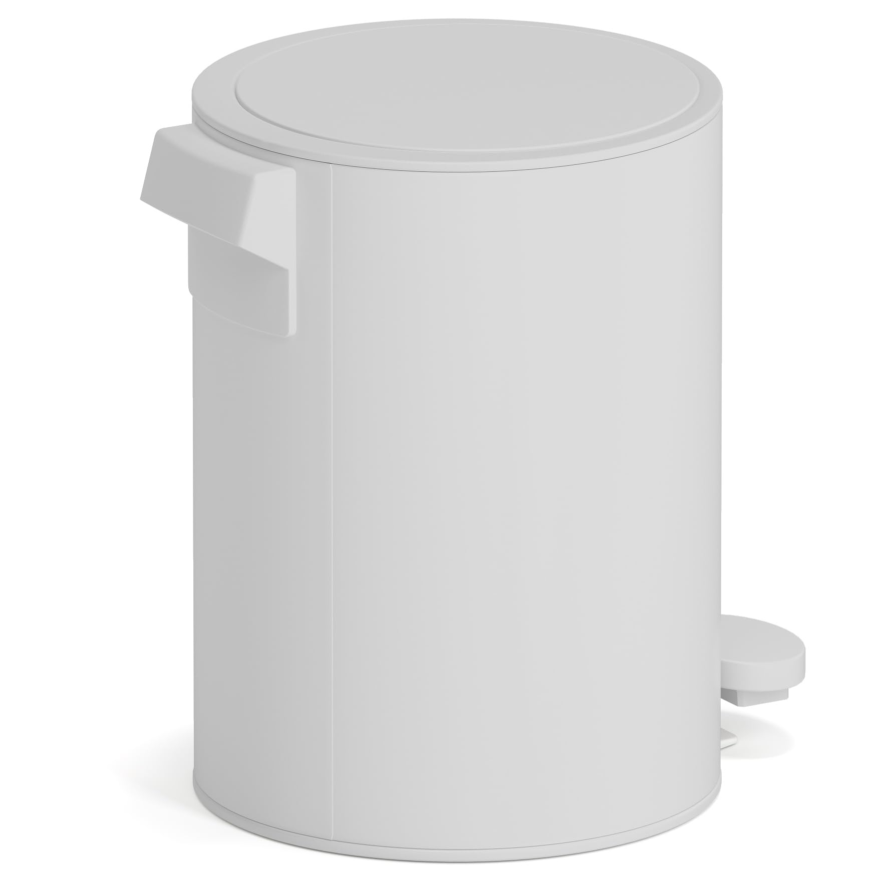Pattumiera a pedale da 3 litri, in acciaio inox opaco, con chiusura silenziosa e secchio interno, pattumiera da bagno, colore: grigio chiaro opaco