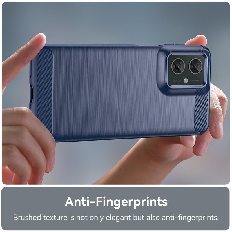 Image of Hybrid Carbon Fiber Back Case for Motorola Moto G55 5G (Blue)