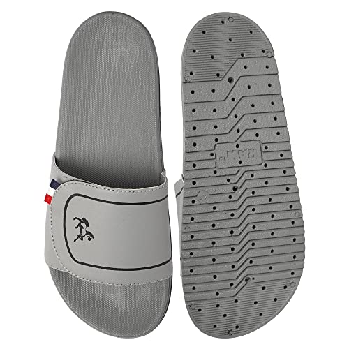 Image of PERY-PAO Mens Stylish Sliders Grey, Sky Blue, Black, White, peach, Neon Green, Olive Green Boys Slippers