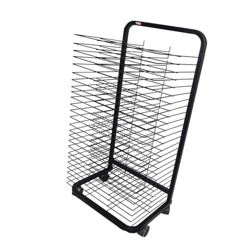 CAFIEDR Estante metálico para Almacenamiento de Arte con Soporte Plegable para secar Pinturas al óleo y Ruedas de 360 Grados.