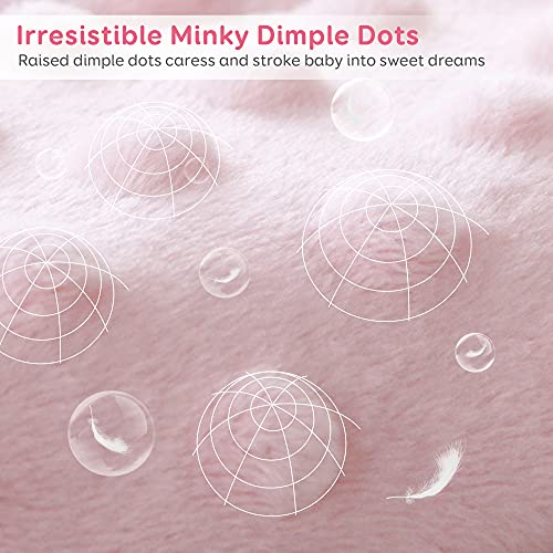 Image of Sivio Minky Dotted Weighted Blanket, Super Soft Crystal Velvet Reversible Heavy Blanket with Cute Cartoon Patterns, 7 lbs, 41x60 Inch, Pink Unicorn