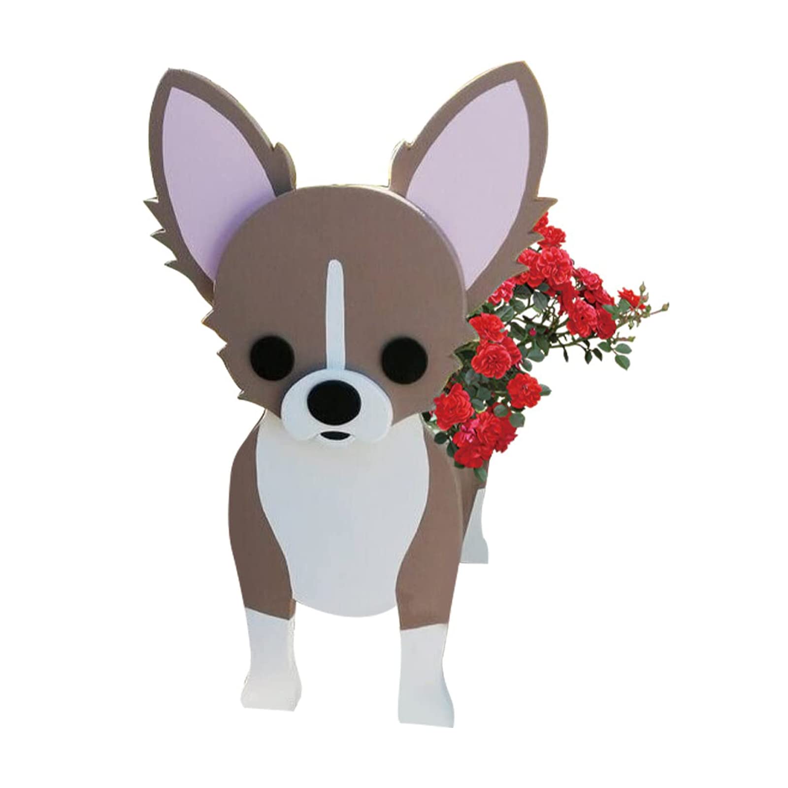 Libooi Women's Chihuahua Dog Planter, Animal Flower Planter Pot For Outdoor Plants, Gifts Men Lovers, Handmade Storage Container Planters Garden Decoration Cactus Office Home Gifts, 27 X 17.5 Cm