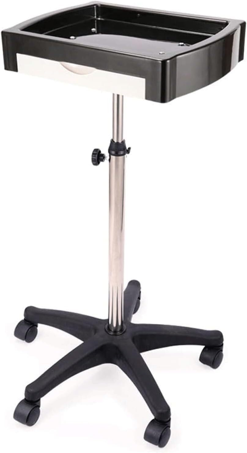 SSDDLZEQ Mobile Salon Station, Salon Cart Stainless Steel Salon Rolling Cart Height Adjustable Storage Utility Cart With Casters For Barber Salon Trolley