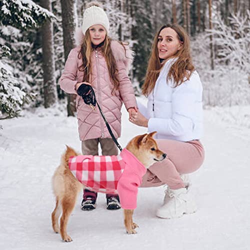 Warm Dog Sweaters For Small Medium Dogs, Plaid Dog Winter Sweater, Soft Fleece Puppy Vest, Classic British Style Pullover Shirt Apparel With Leash Hole, Cold Weather Cozy Dog Jumpsuits Sweatshirt #TOP4