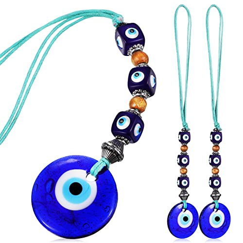 Gadpiparty 3 Stück Blauer Böser Blick Dekor Hängend Türkische Perle Anhänger Hängende Verzierung Glückliches Türkisches Auge Schlüsselanhänger Feng Shui Dreifacher Böser Blick Cover