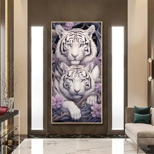 Kit complet diamond painting tigre idée cadeau créatif adulte