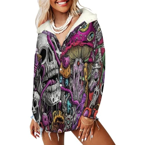 Manteau en peluche pour femme contre le froid avec poches zippées