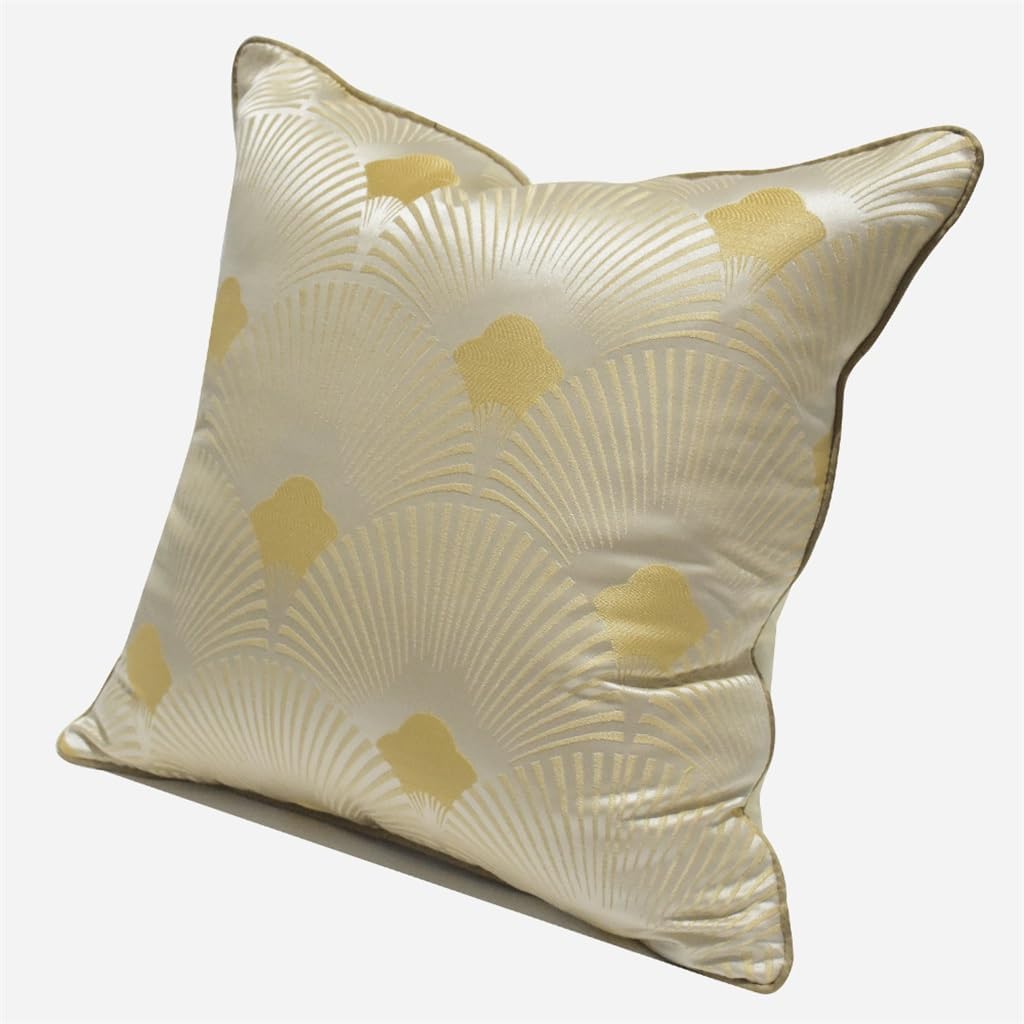 Living Room Sofa Light Gold Leaf Fan Pattern Lar Cushion Office Hotel Pillow Case