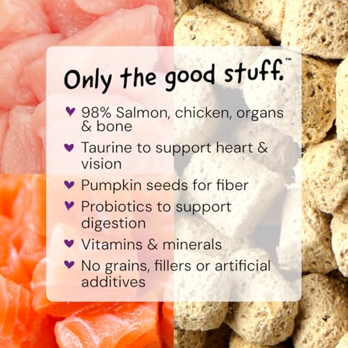 Stella & Chewy's Freeze-Dried Raw Cat Dinner Morsels - Premium Salmon & Chicken Recipe with 98% Wild-Caught & Cage-Free Protein - Natural Grain-Free Cat & Kitten Food - Made in USA - 18 oz (Pack of 2) - image 4