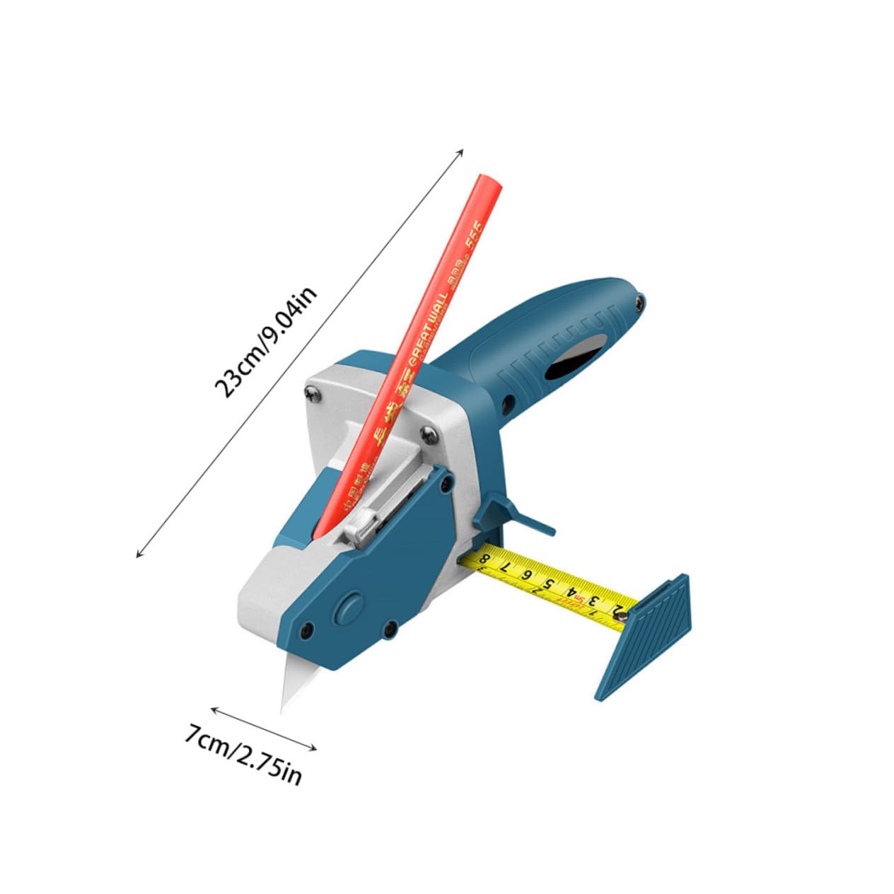 FOYTOKI Drywall Cutting Tool Gypsum Board Knife Storage Box Multi-use Taping Tool for Straight and Circular Lines