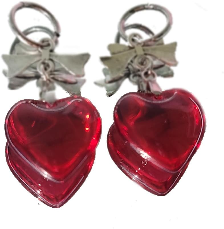 YLSTECSLBow Earrings For Women Sweet Bow Earrings Red Heart Earring Bow Stud Earrings Y2k Gifts