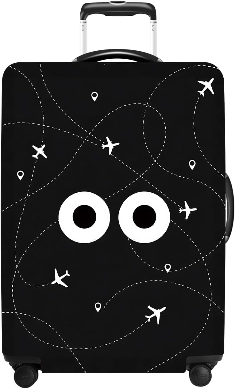 Funny Eyes Luggage Cover Washable Suitcase Cover Protector Fit 24-26 Inch Luggage Durable Travel Bag Cover with Zipper Closure M