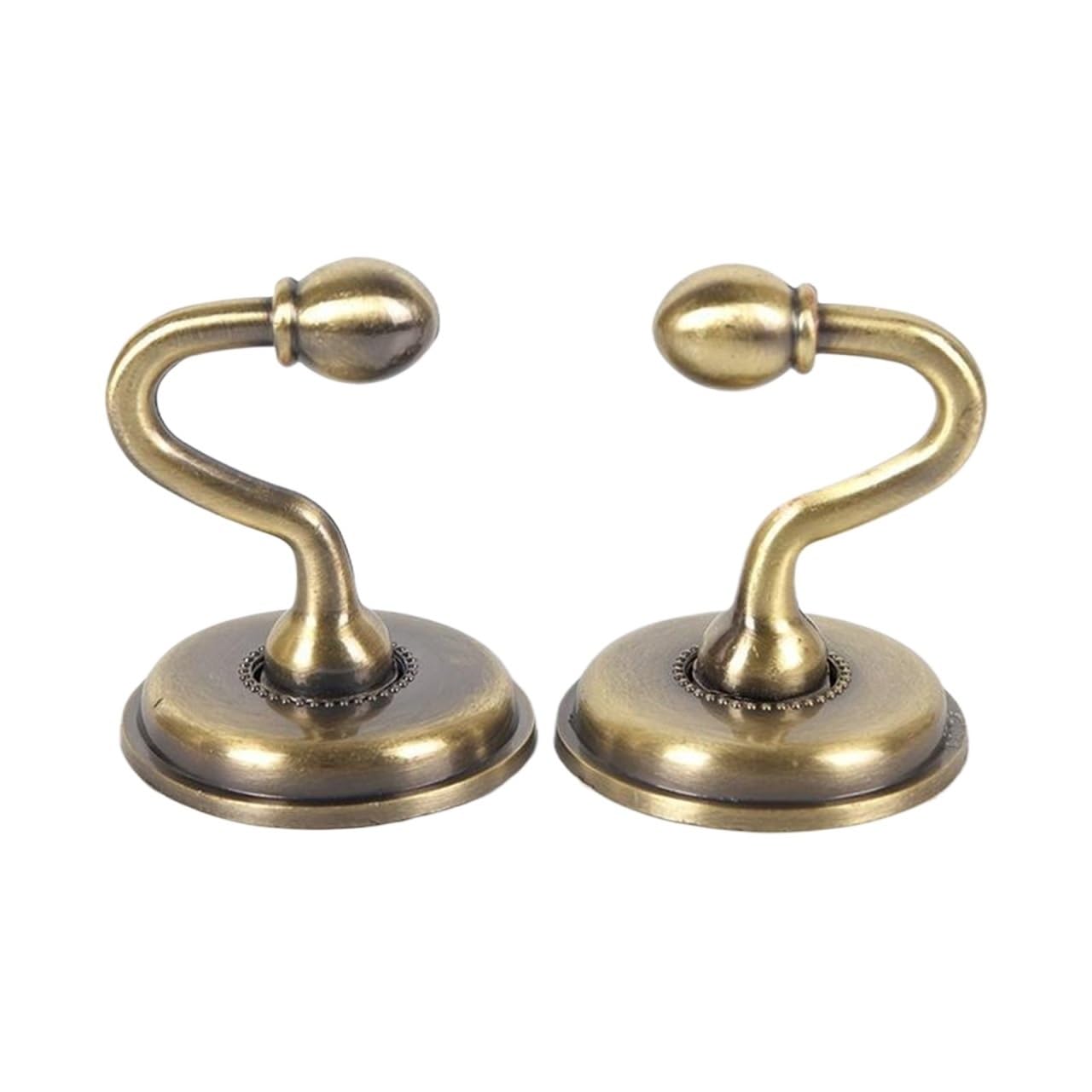 Brass Curtain Tieback Hook 2PCS Metal Zinc Alloy Curtain Holdbacks Wall Mounted Tie Back Hooks for Window Drapes Bedroom(A1)