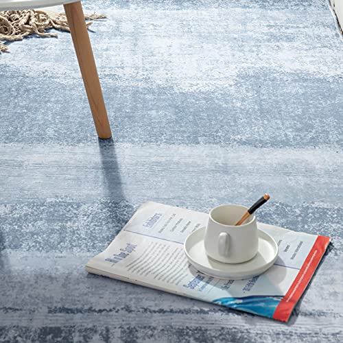 Jinchan Area Rug 5X7 Modern Abstract Rug Indoor Contemporary Carpet Foldable Thin Rug Kitchen Bathroom Rug Light Blue Print Floor Cover Soft Mat Non Slip For Bedroom Living Room Dining Room Nursery #TOP2