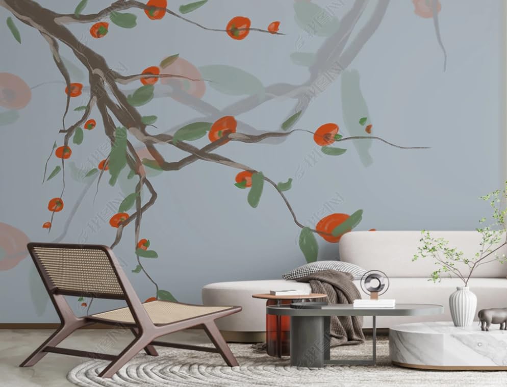 Papier peint fleurs et oiseaux pour salon et chambre décor grand format - 2