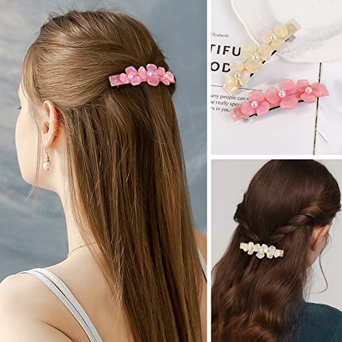 Jayongnee Clip Dasiy Flower Hair Barrettes Clips For Women,Daisy Small Floral Style Barrette, Decorative Design Hair Clips French Hair Clips For Girls Mother's Day #TOP3
