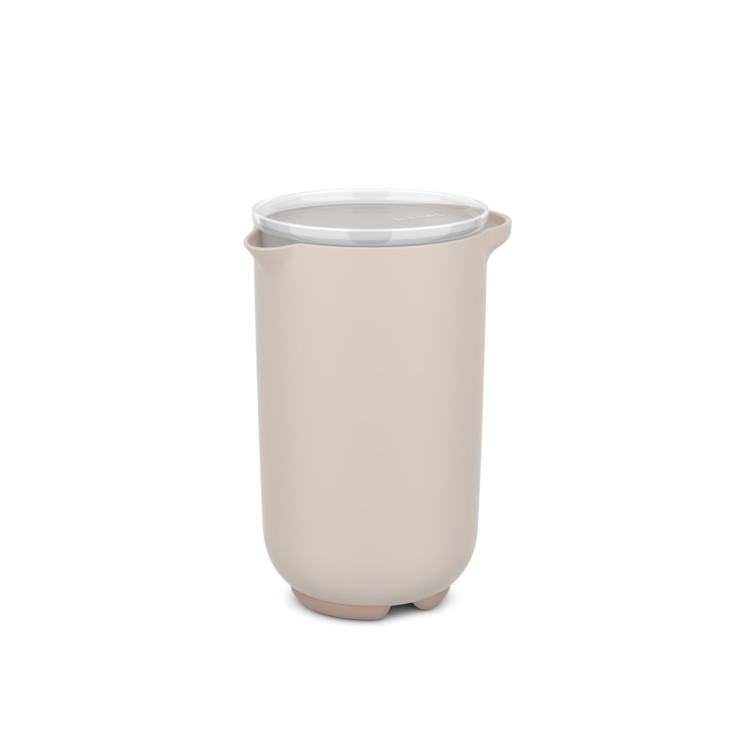 Mepal - Mixing Jug with Lid Chef it - Seals for Storage, fits Fridge Door - Non-slip Base for added Stability - Microwave & Dishwasher Safe - 1000 ml - Chalk