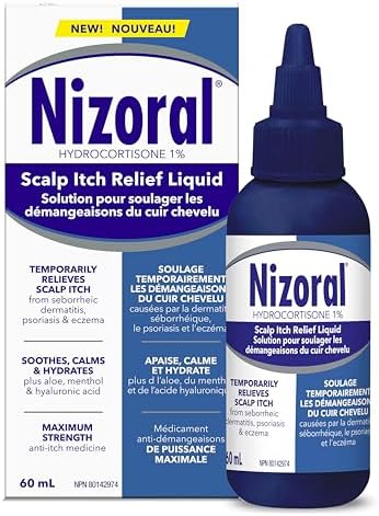 Nizoral Scalp Itch Relief Liquid—Relieves Scalp Itch and Soothes, Calms and Hydrates with Maximum Strength Anti-Itch Medicine (Hydrocortisone 1%), 60 ml