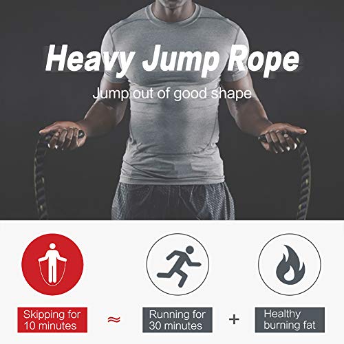Autuwt Weighted Jump Rope Skipping Rope Workout Battle Ropes With Gloves For Men Women Total Body Workouts Power Training Improve Strength Building Muscle #TOP1