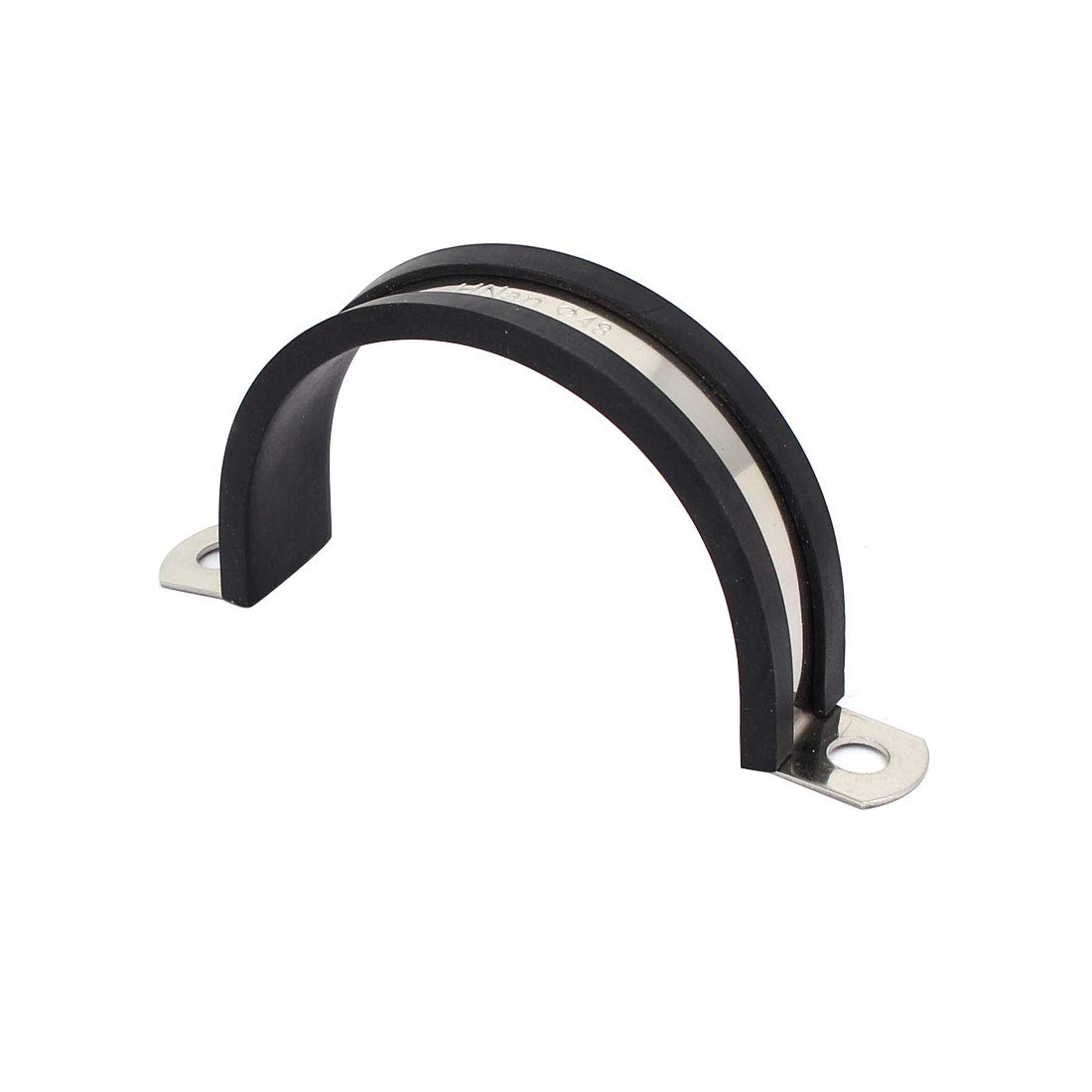 Aexit 48mm Dia Clamps EPDM Rubber Lined U Shaped Pipe Tube Wire Clamps Strap Clamps Clips 2pcs