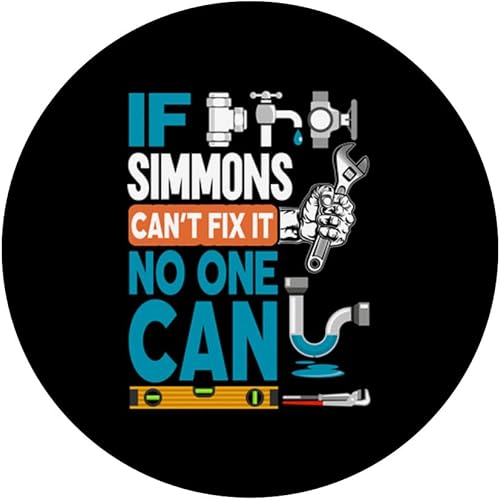 Miniatura 3 de Funny plumber custom name if Simmons can't fix it no one can PopSockets Swappable PopGrip